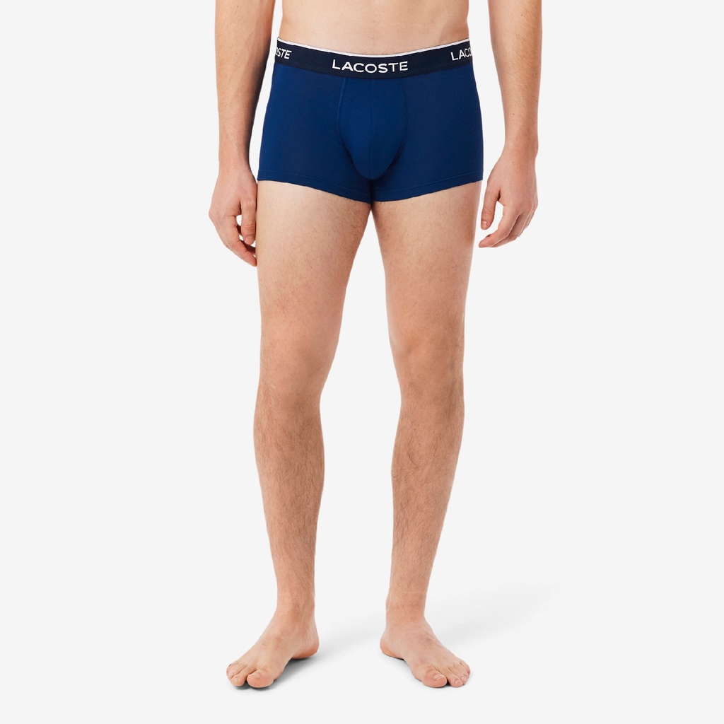 Quần Boxer Lacoste Chính hãng - Trunks 3-Pack - Màu Xanh/Đỏ/Navy | JapanSport 5H1300-51-W64