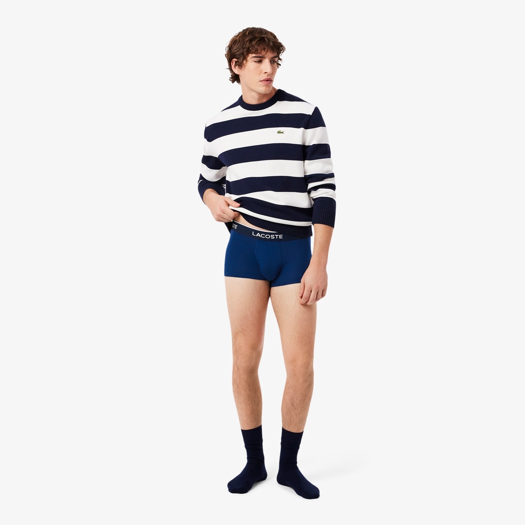 Quần Boxer Lacoste Chính hãng - Trunks 3-Pack - Màu Xanh/Đỏ/Navy | JapanSport 5H1300-51-W64