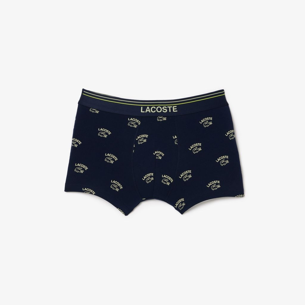 Quần Boxer Lacoste Chính hãng -  Men's Cotton Trunk Underwear with Printed Pattern - Màu Navy | JapanSport 5H4742-51-IDX
