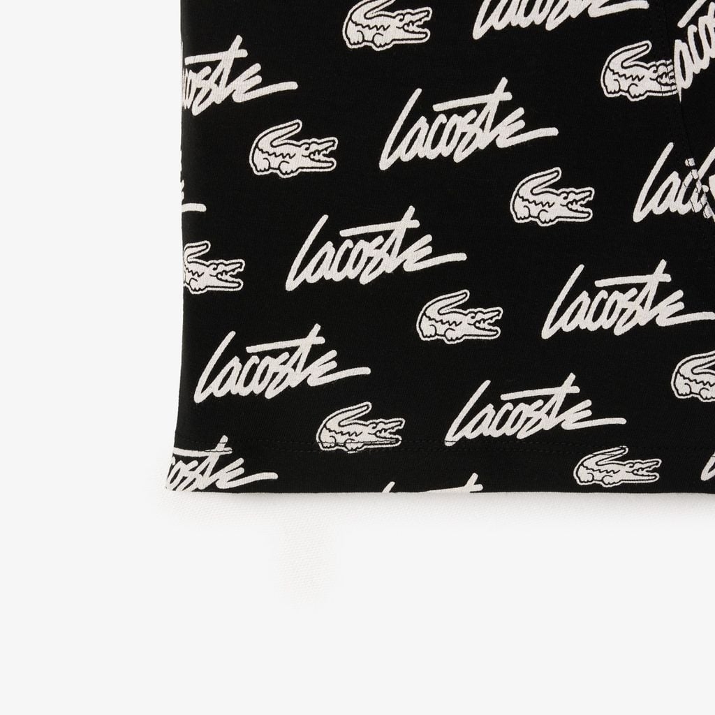 Quần Boxer Lacoste Chính hãng - Men's Cotton Trunk Underwear with Printed Pattern - Màu Đen | JapanSport 5H4743-51-258