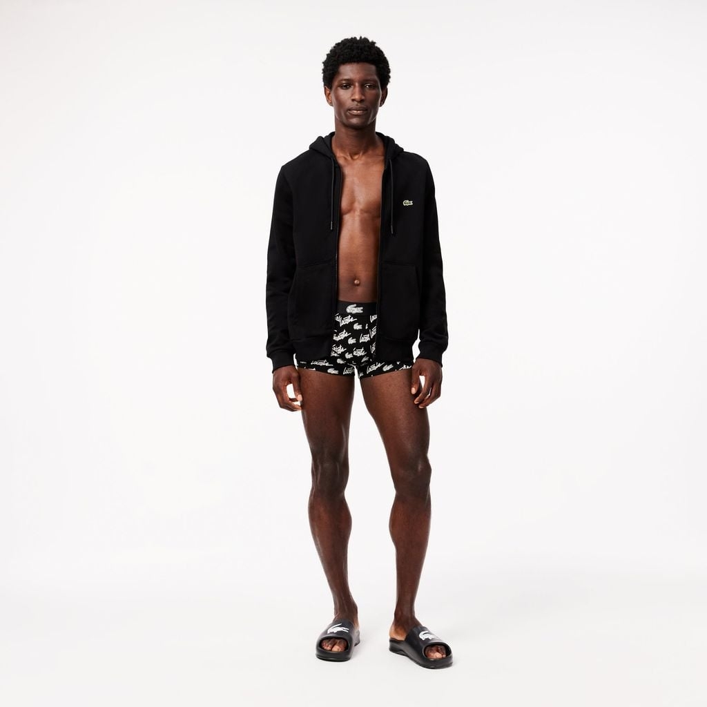 Quần Boxer Lacoste Chính hãng - Men's Cotton Trunk Underwear with Printed Pattern - Màu Đen | JapanSport 5H4743-51-258
