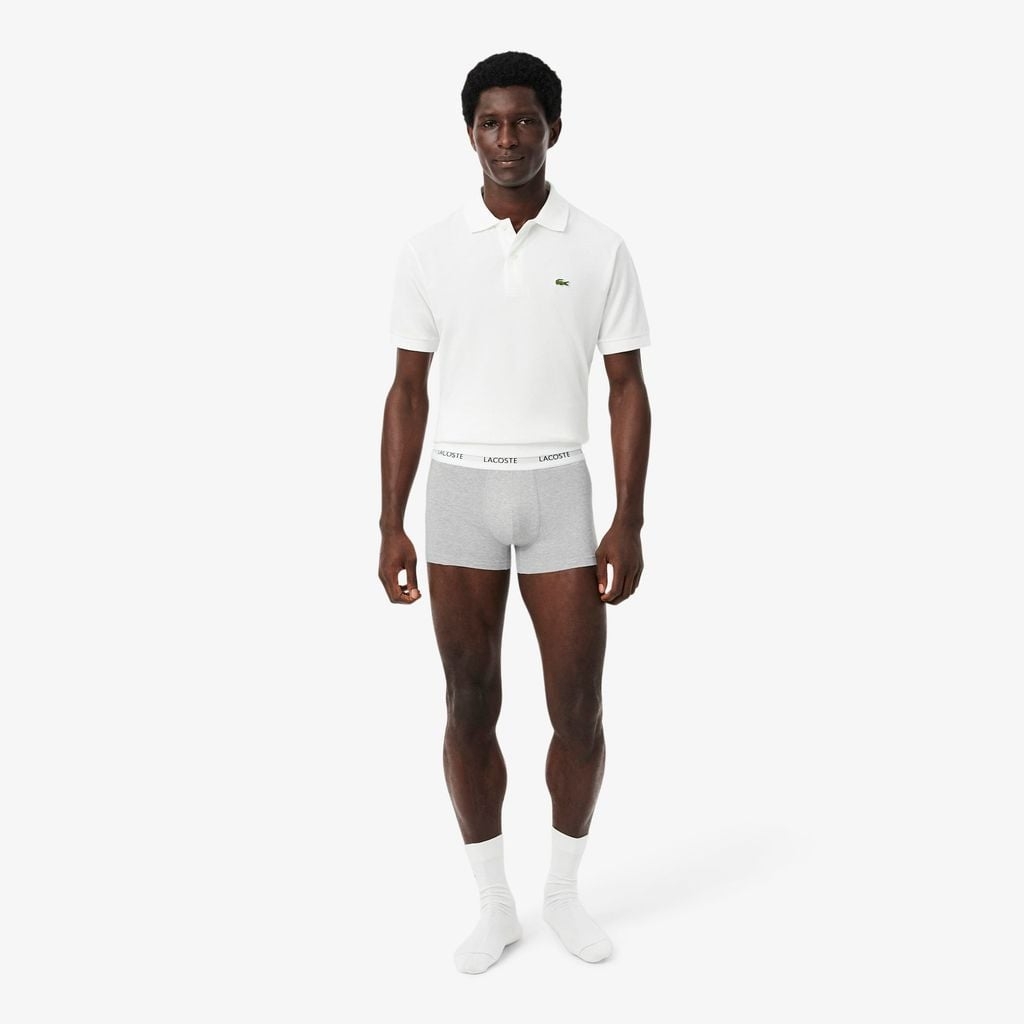Quần Boxer Lacoste Nam Chính hãng - 3-Pack Trunks Underwear - Màu Đen/Trắng/Xám | JapanSport 5H5150-51-NUA