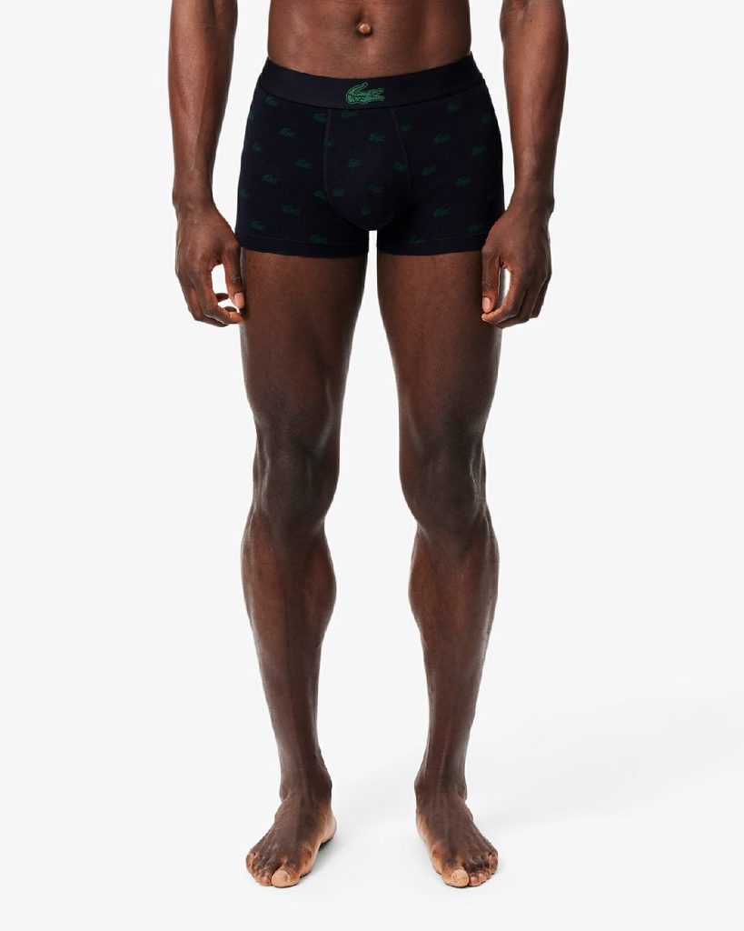 Quần Boxer Lacoste Chính hãng - 3-Pack Crocodile Print Trunks - 3 màu | JapanSport 5h5154-51-I90