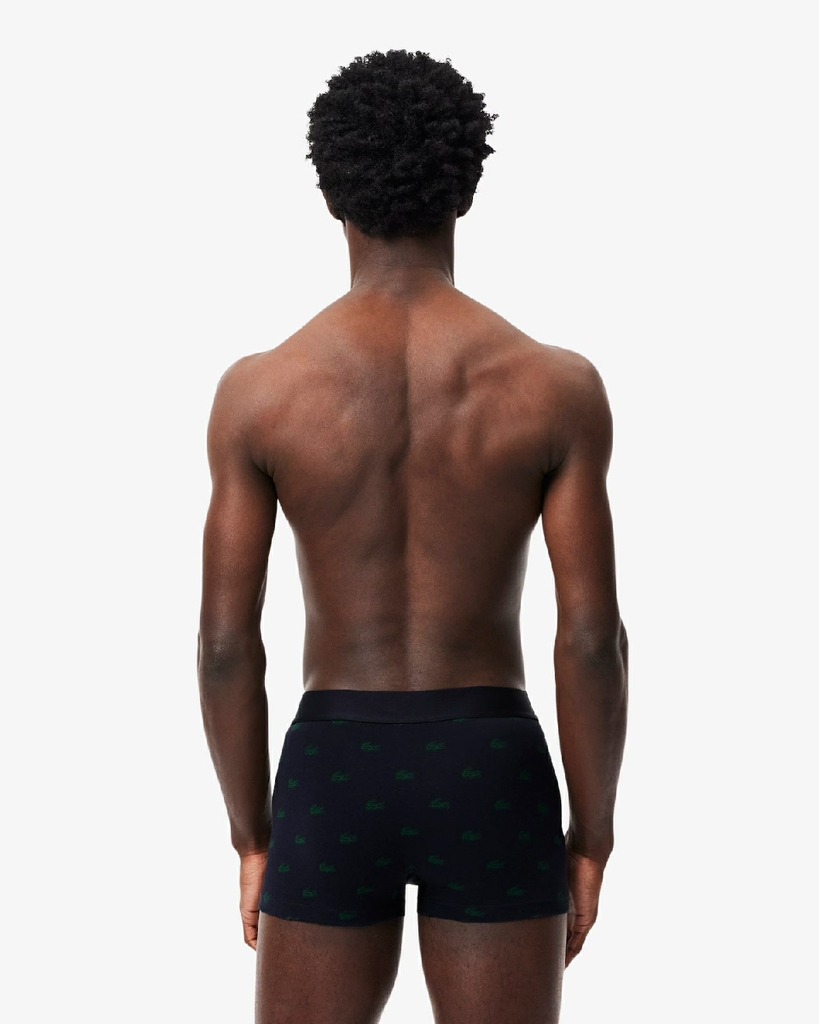 Quần Boxer Lacoste Chính hãng - 3-Pack Crocodile Print Trunks - 3 màu | JapanSport 5h5154-51-I90