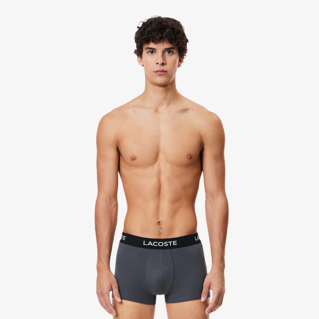 Quần Boxer Lacoste Chính hãng - 3-Pack Stretch Cotton Trunks - Màu Xám | JapanSport 5H7686-51-XB4