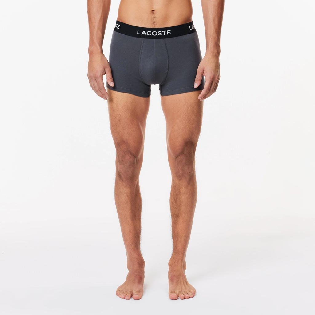 Quần Boxer Lacoste Chính hãng - 3-Pack Stretch Cotton Trunks - Màu Xám | JapanSport 5H7686-51-XB4