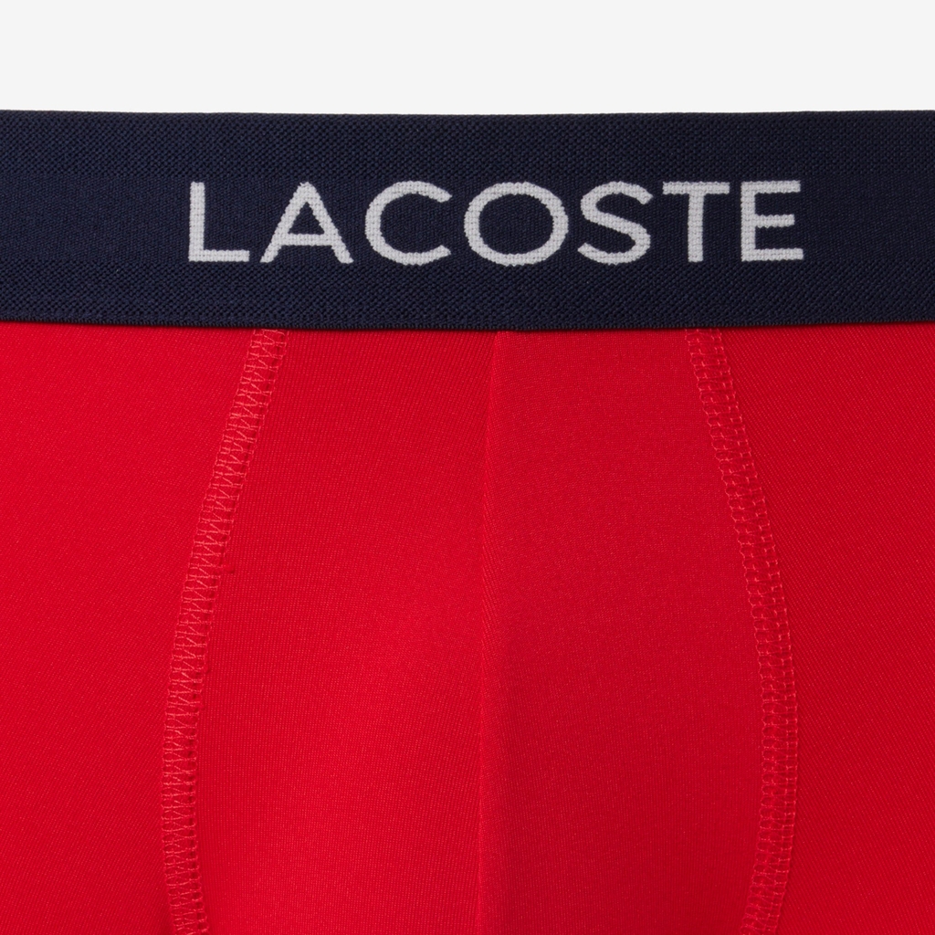 Quần Boxer Lacoste Chính hãng - 3-Pack Microfiber Trunks - Màu Xanh/Trắng/Đỏ | JapanSport 5H9623-51-LAW