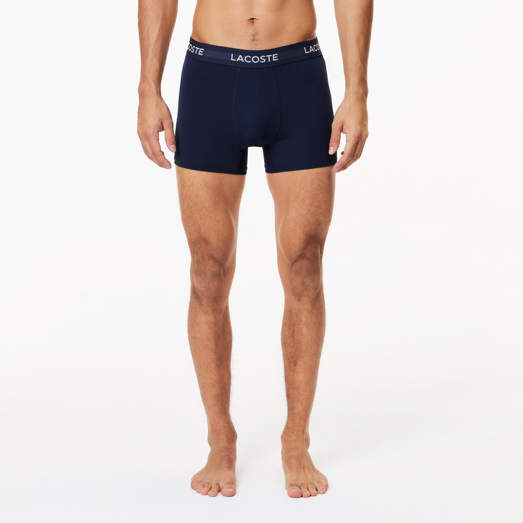 Quần Boxer Lacoste Chính hãng - 3-Pack Microfiber Trunks - Màu Xanh/Trắng/Đỏ | JapanSport 5H9623-51-LAW