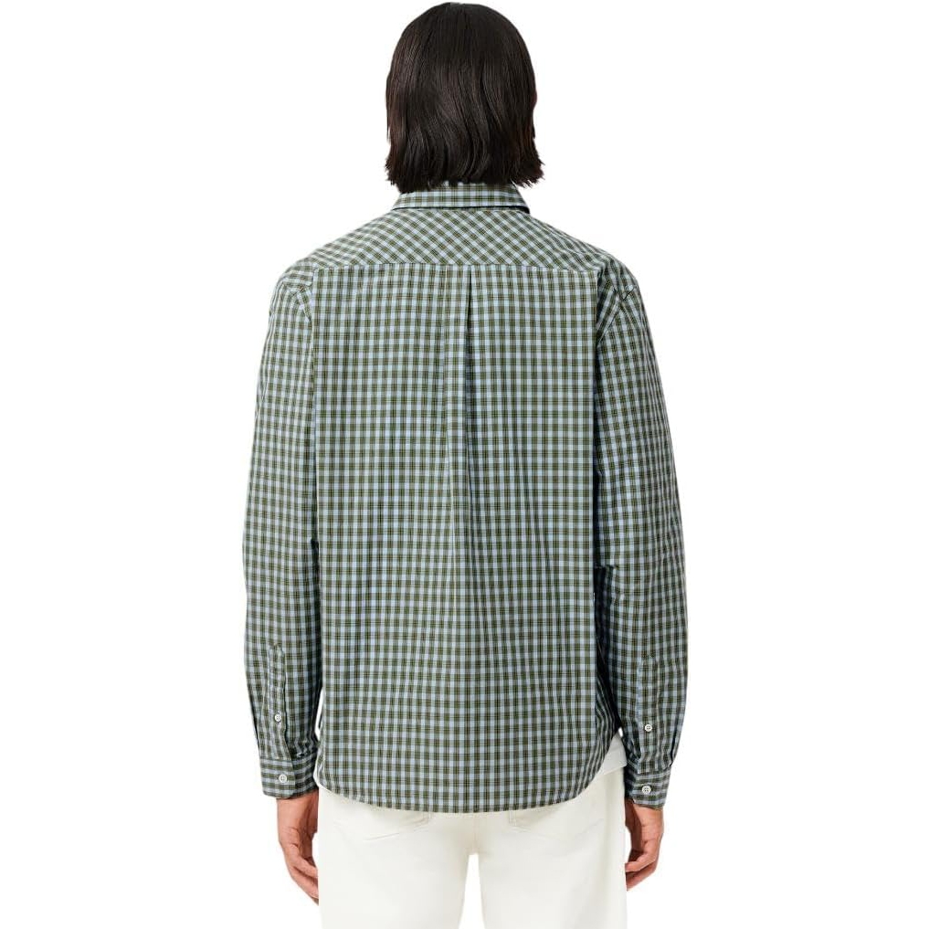 Áo Sơ Mi Lacoste Chính Hãng - Men's Regular Fit Plaid Poplin Shirt - Màu Green | JapanSport CH6981-51-IC3