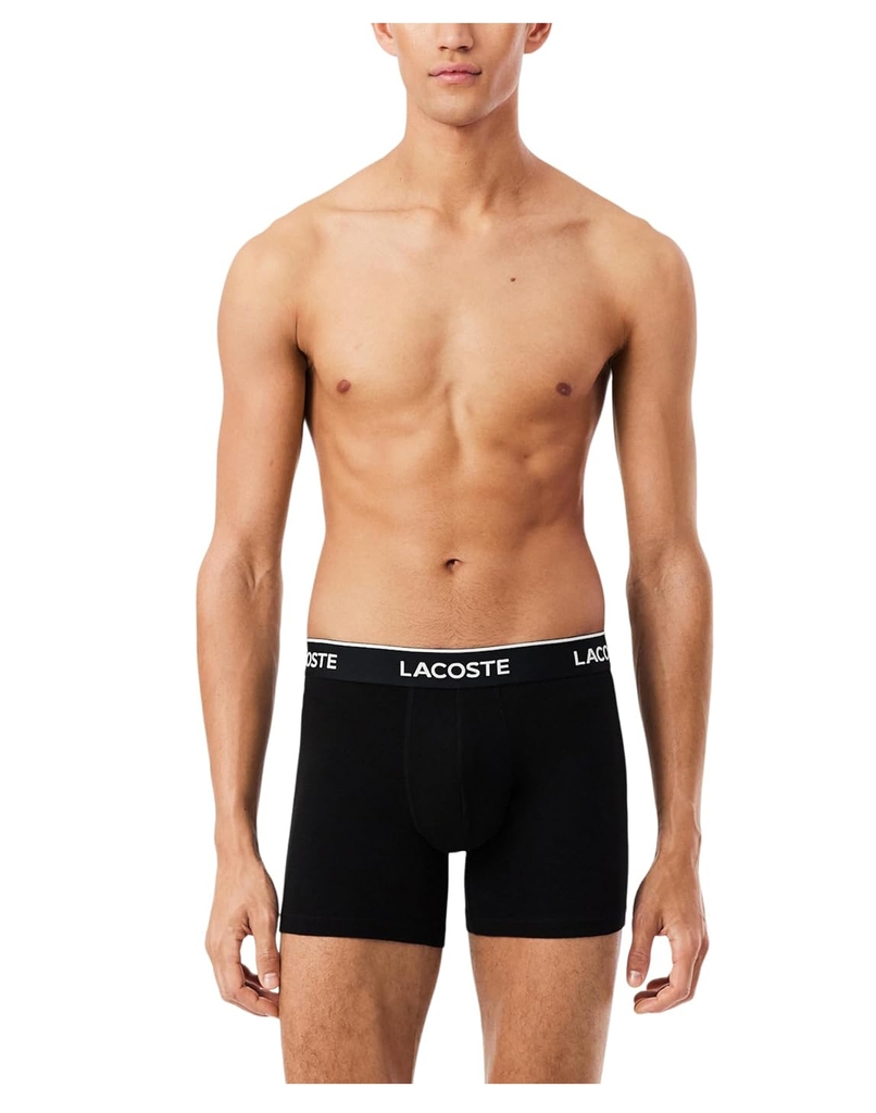 Quần Boxer Lacoste Chính hãng - 3-Pack Stretch Essentials - Màu White/Blue/Green | JapanSport 6H9303-51-6I2
