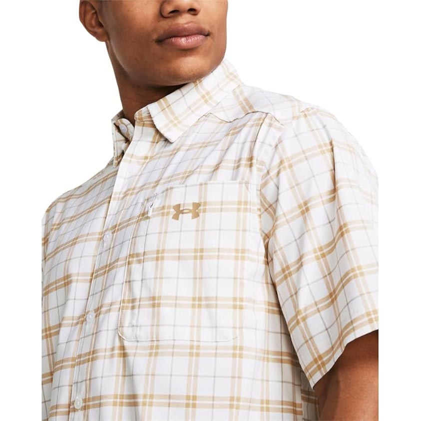 Áo Sơ mi Under Armour Chính hãng - Drift Tide 2.0 Plaid Short-Sleeve T-Shirt - Màu Trắng | JapanSport 1369304-201