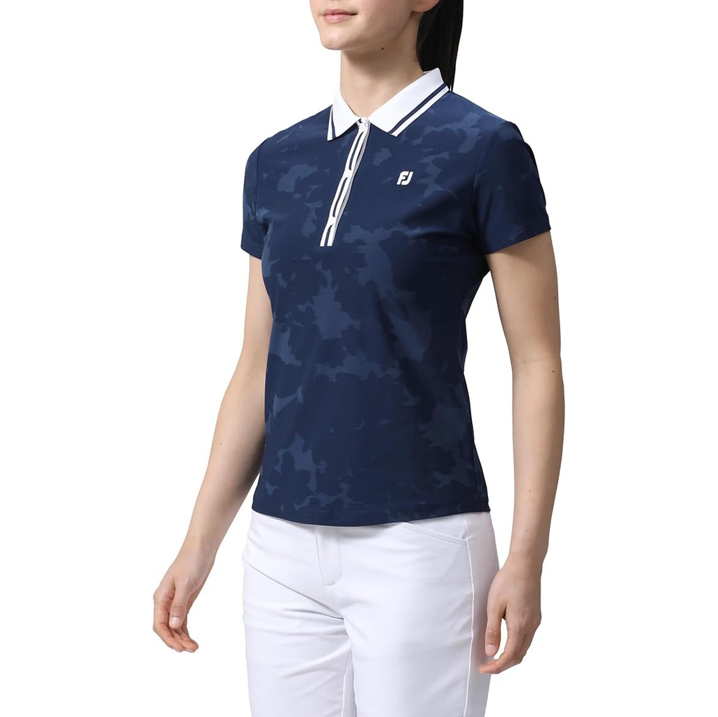 Áo Golf Polo FootJoy Nữ Chính Hãng - Floral Camo Jacquard Short - Màu Camo | Japansport 81941-FJW-S24-S08
