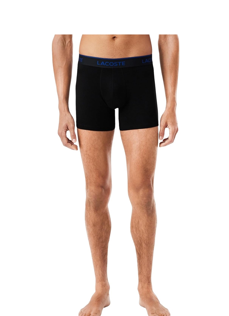 Quần Boxer Lacoste Chính hãng - 3-Pack Stretch Essentials - Màu White/Blue/Green | JapanSport 6H9303-51-6I2