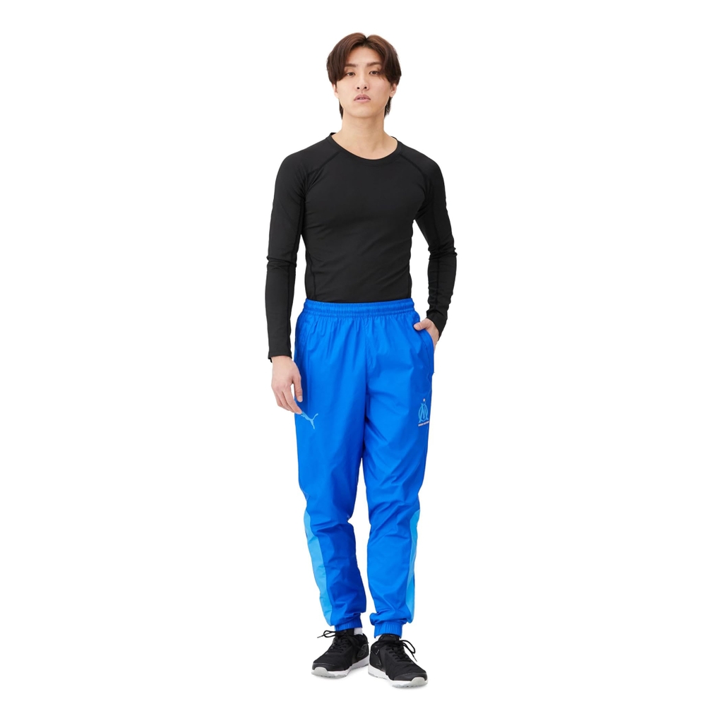 Quần Puma Chính Hãng - Men's Soccer Football Club Team OM Pre-Match Woven Pants - Màu Xanh | JapanSport 774055-19