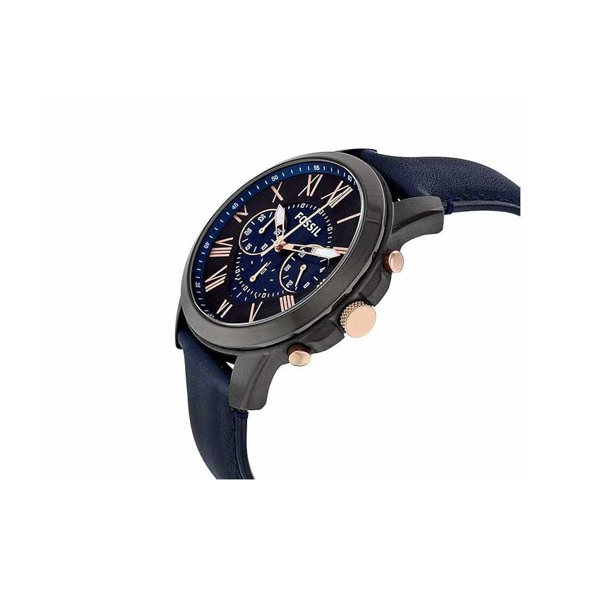 Đồng hồ Fossil Chính hãng - Grant Chronograph Navy Leather Watch 44mm | JapanSport FS5061IE