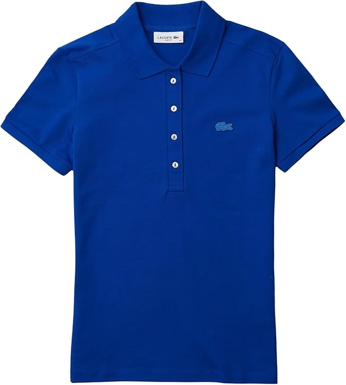 Áo Polo Lacoste nữ Chính hãng - L.12.D Slim Fit Stretch Petit Piqué - Màu Xanh | JapanSport PF5462-51-HEX