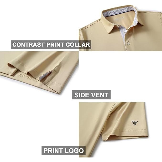 Áo Polo M MAELREG Nam Chính Hãng - Casual Solid Stylish Dry Fit Performance Designed Collared Golf Polo Shirts - Màu Be | JapanSport MGSP010