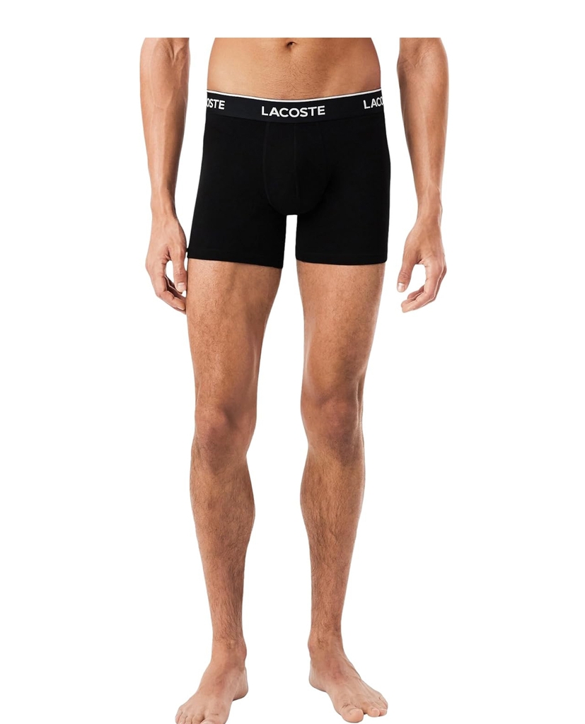 Quần Boxer Lacoste Chính hãng - 3-Pack Stretch Essentials - Màu White/Blue/Green | JapanSport 6H9303-51-6I2