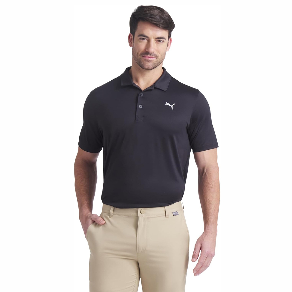 Áo Polo Golf Puma Chính Hãng - Icon Heather LC Polo 2.0 - Màu Đen | JapanSport 631607-01