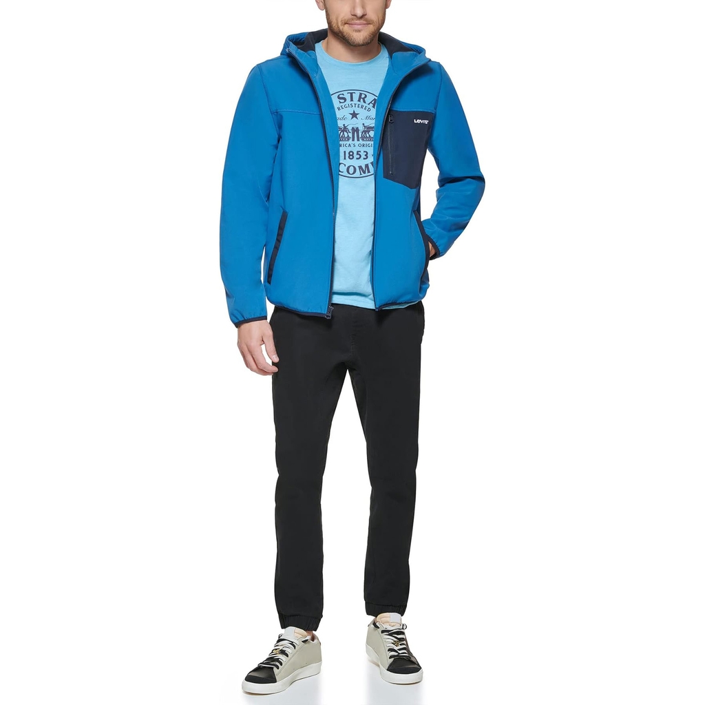 Áo Khoác Levi's Chính Hãng - Water-Resistant Soft Shell Active Hooded Jacket - Màu Xanh | JapanSport LM2MP157-blu