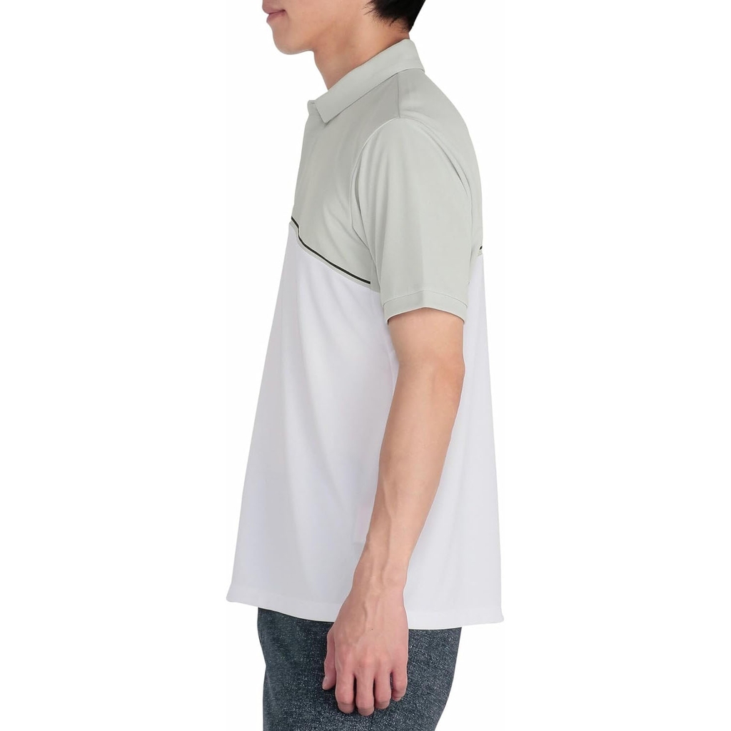 Áo Polo Mizuno Chính Hãng - Ice Touch Solar Cut Short Sleeve Zip-Up Shirt  - Màu Trắng/Xám | JapanSport E2MAC001-87