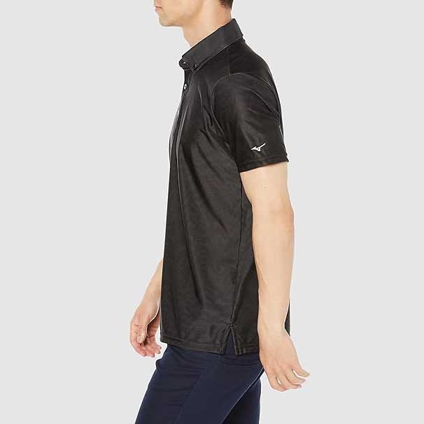 Áo Polo Golf Mizuno Chính Hãng - Ice Touch Button Down Cool to Touch- Màu Đen | JapanSport E2JAA097-09