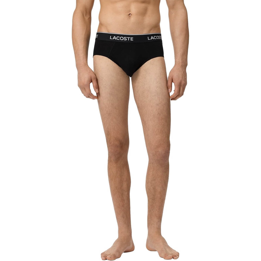 Quần Lót Lacoste Chính hãng - 3-Pack Mens Cotton Stretch Essentials BriefsBriefs - Màu Xanh/Trắng/Hồng | JapanSport 8H9541-51-OIT