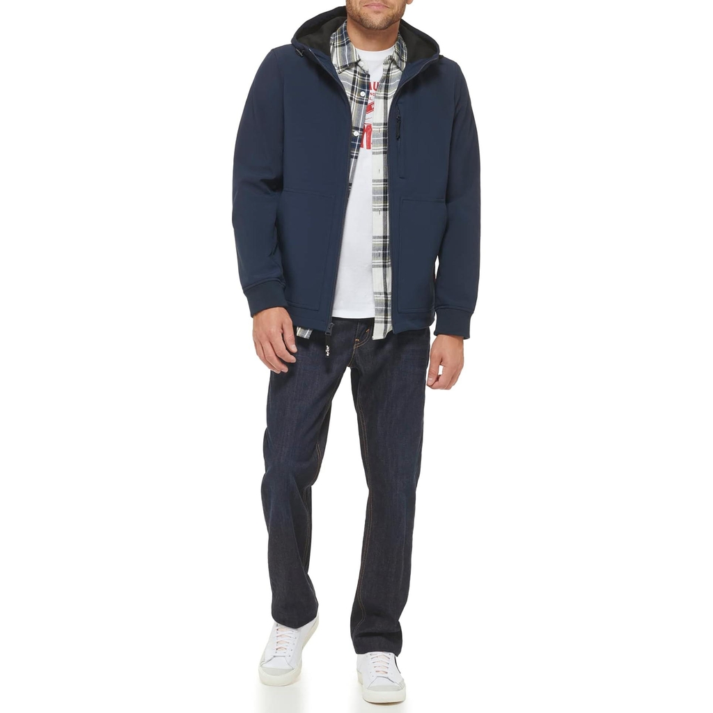 Áo Khoác Levi's Chính Hãng - Water-Resistant Soft Shell Trail Hoodie Jacket - Màu Navy | JapanSport LM2RP196-mid