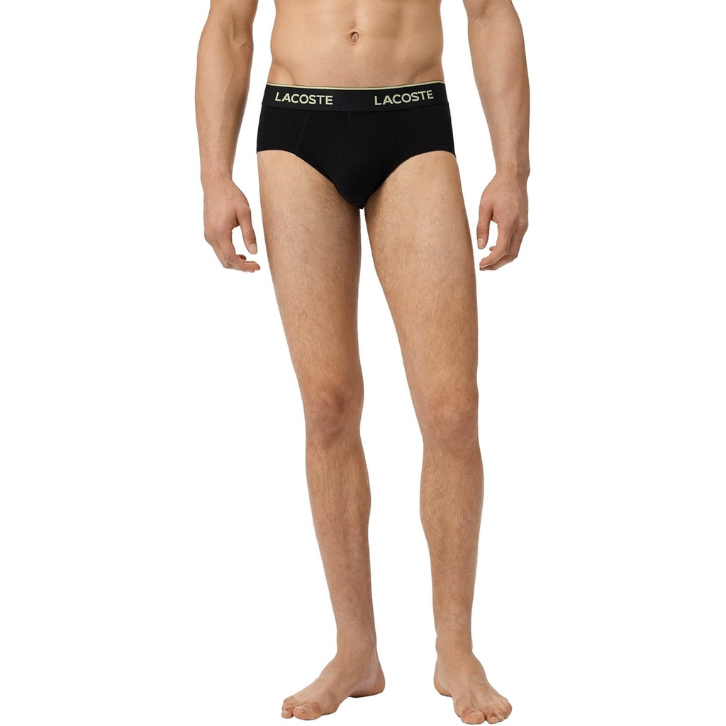 Quần Lót Lacoste Chính hãng - 3-Pack Mens Cotton Stretch Essentials BriefsBriefs - Màu Xanh/Trắng/Hồng | JapanSport 8H9541-51-OIT