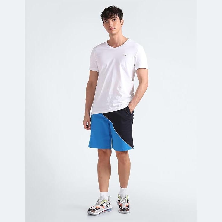 Quần Short Tommy Hilfiger Chính hãng - Colour Block Regular Fit Shorts - Màu Xanh Đen| JapanSport 78J7997411
