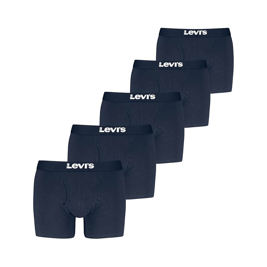 Bộ 5 Quần Boxer Levi's Nam Chính Hãng - 5-pack Boxer Brief Soft Cotton - Màu Navy | JapanSport 701234299002802