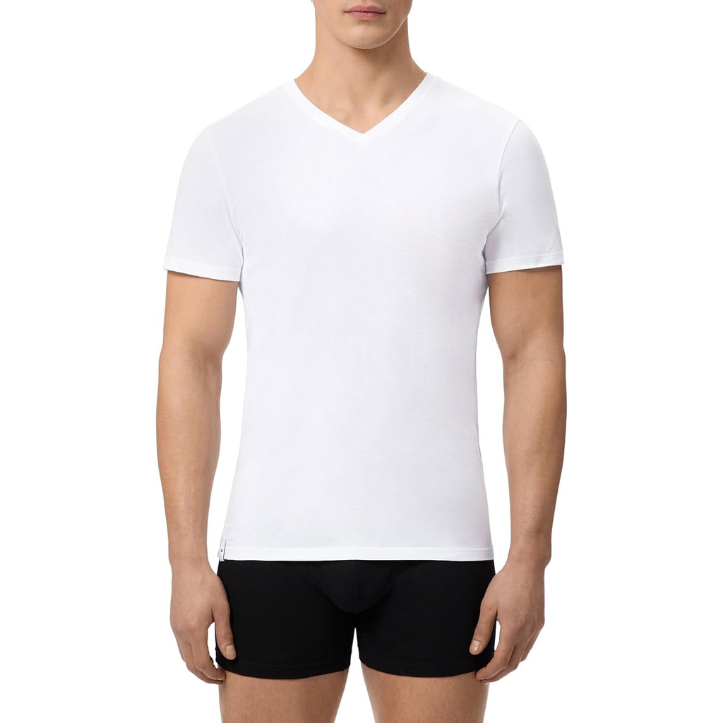 Bộ 3 áo Phông Nam Lacoste Chính Hãng - Chất thun cổ tròn bằng cotton, dáng slim fit - Đen/Trắng | JapanSport TH3374-51-BLG