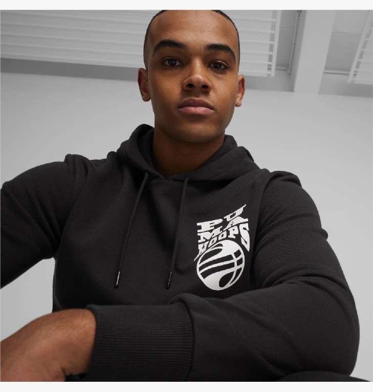 Áo Puma Nam Chính Hãng - Men's Basketball Hoops 2.0 Hoodie - Màu Đen | JapanSport 625248-01