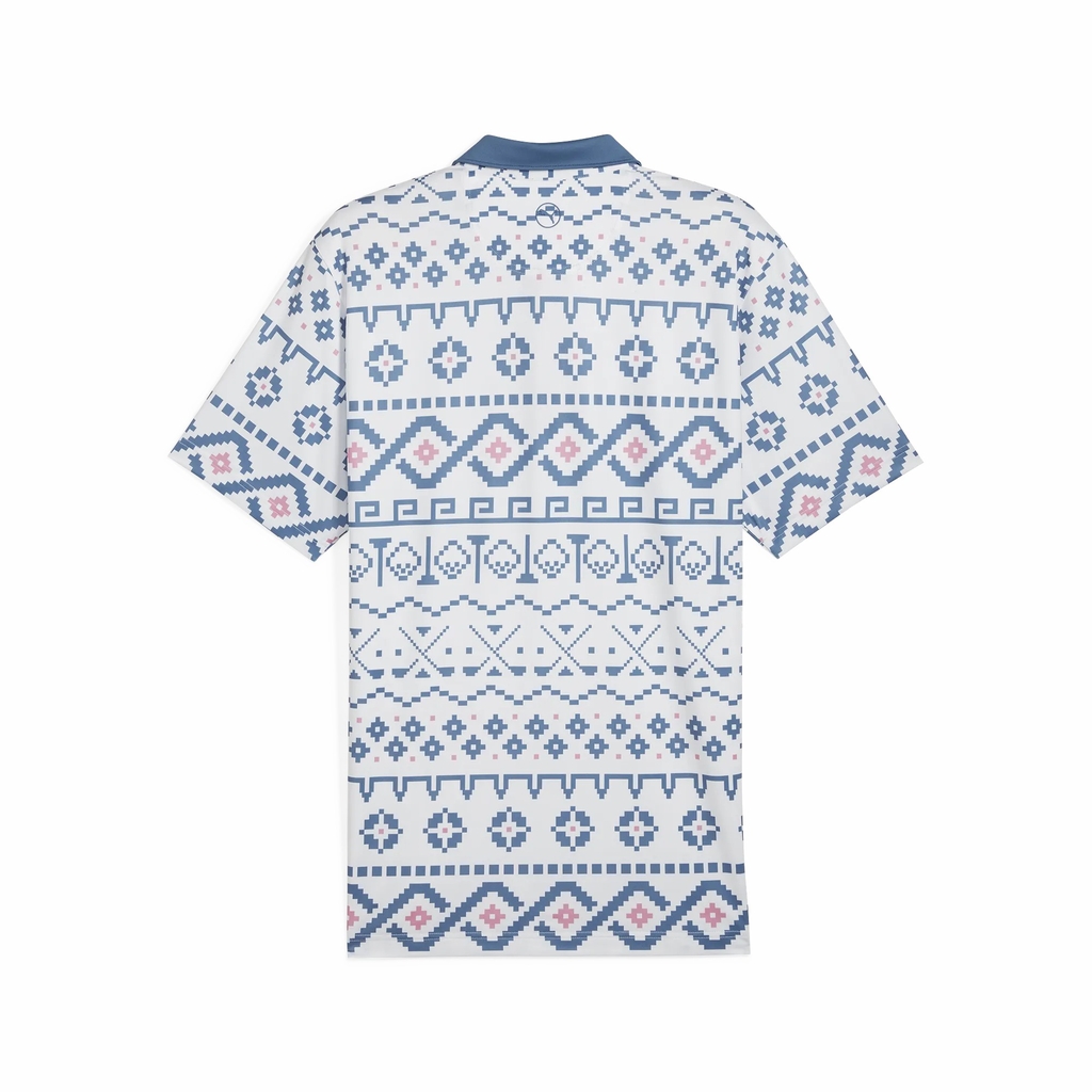 Áo Polo Puma Chính Hãng - Golf FAIR ISLE Printed - Màu Xanh | JapanSport 626836-01