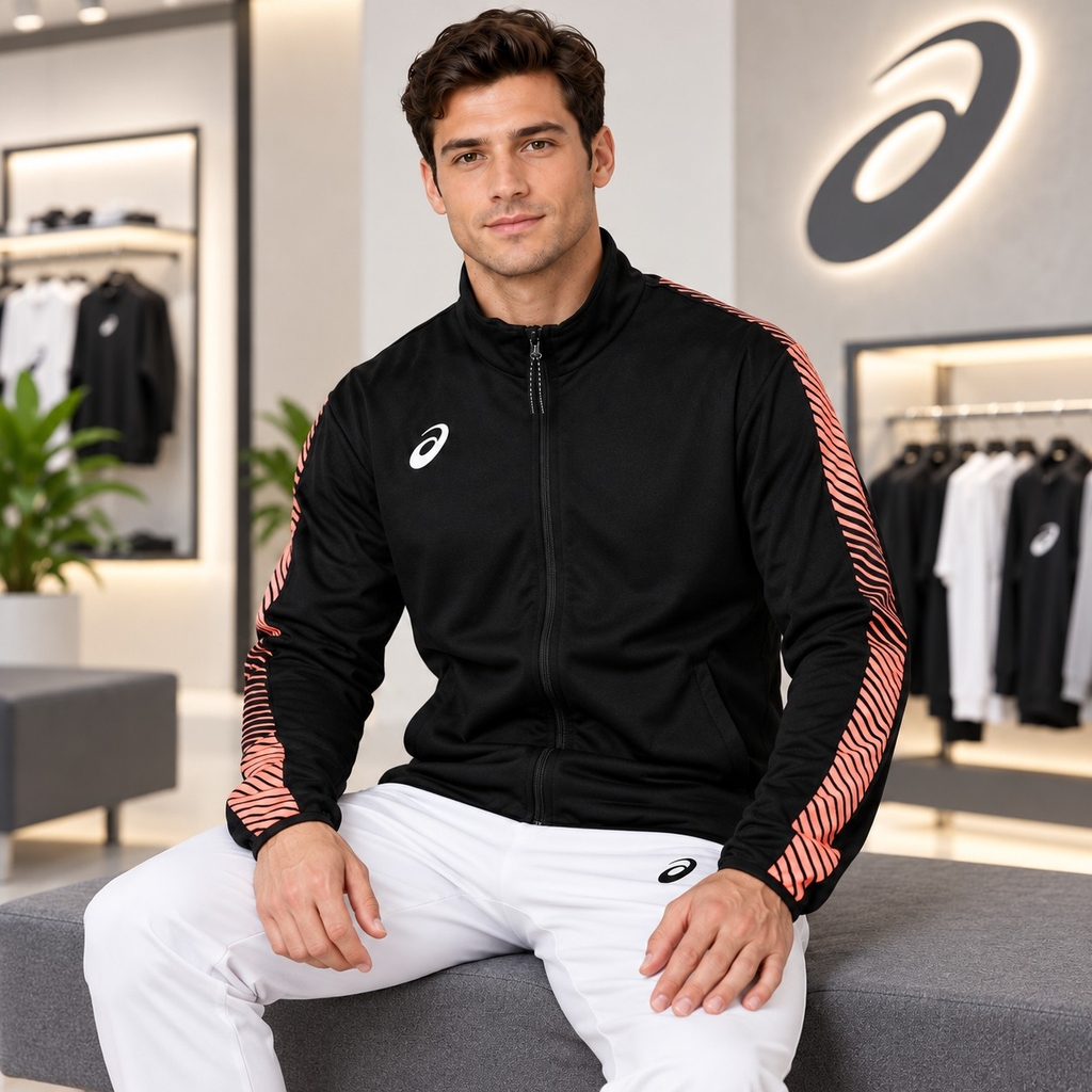 Áo Khoác Asics Chính Hãng - Training Jacket Slim Fit - Màu đen | JapanSport 2031A778