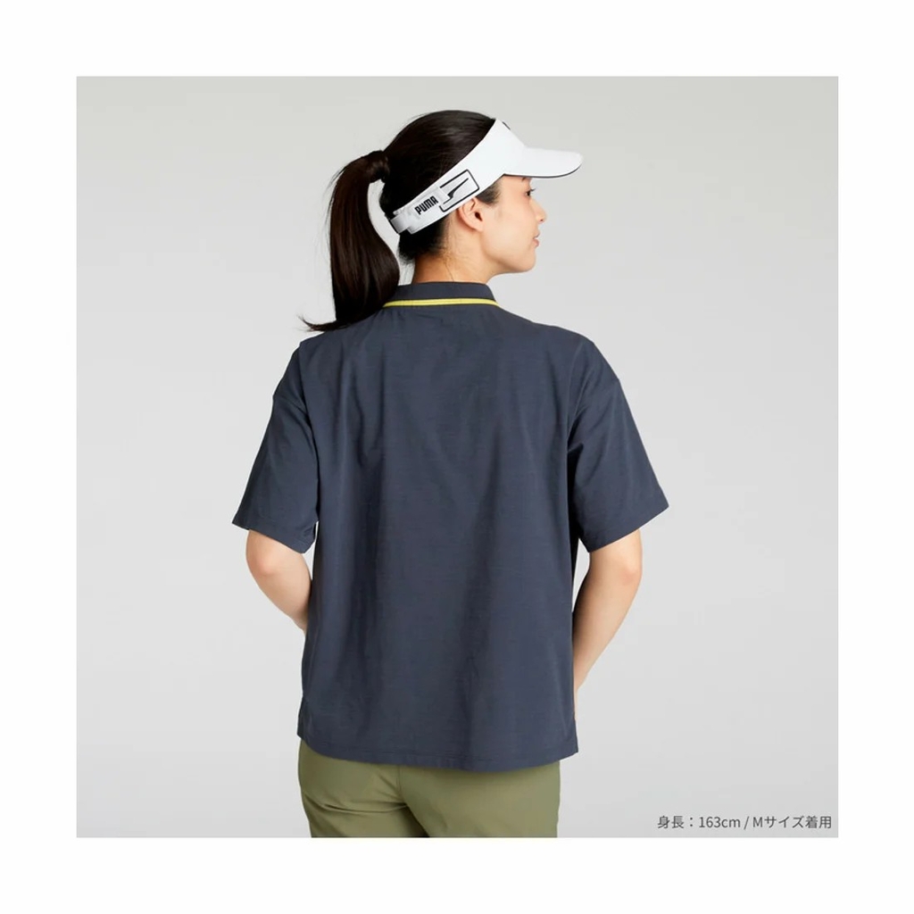 Áo Polo Puma Chính Hãng - Women's short-sleeved ribbed collar golf polo shirt FOG - Màu Navi | JapanSport  633352-02