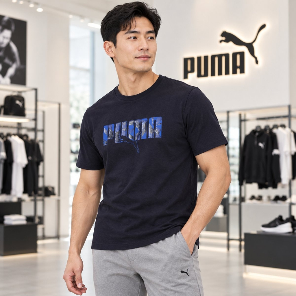 Áo Phông Puma Chính hãng - ESS LOGO LAB Story 2 T-Shirt - Màu Đen | JapanSport 694147-16