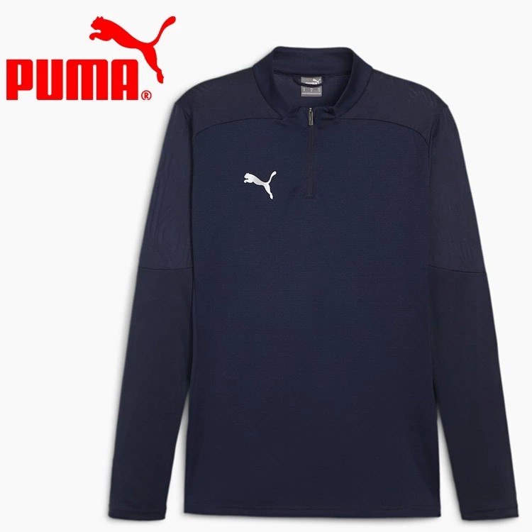 Áo Dài Tay Puma Nam Chính Hãng - teamFINAL Training 1/4 Zip Top - Màu Xanh | JapanSport 659366-06