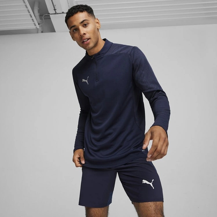 Áo Dài Tay Puma Nam Chính Hãng - teamFINAL Training 1/4 Zip Top - Màu Xanh | JapanSport 659366-06