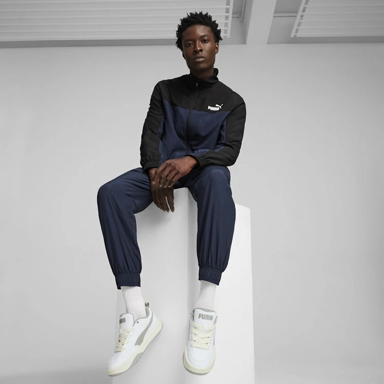 Bộ thể thao Puma Nam Chính Hãng - Woven Tracksuit - Màu Đen/Xanh | JapanSport 681261-14
