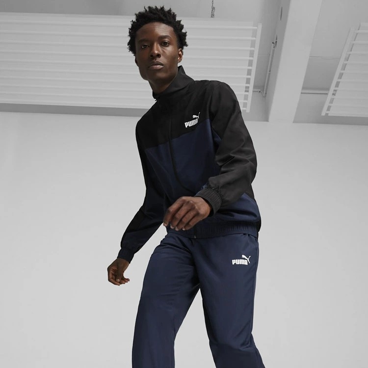 Bộ thể thao Puma Nam Chính Hãng - Woven Tracksuit - Màu Đen/Xanh | JapanSport 681261-14
