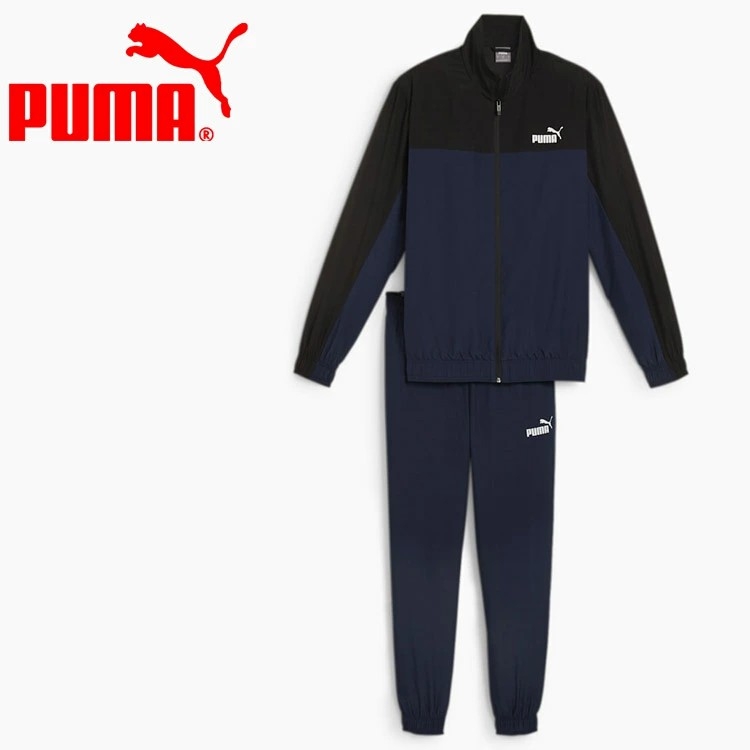Bộ thể thao Puma Nam Chính Hãng - Woven Tracksuit - Màu Đen/Xanh | JapanSport 681261-14