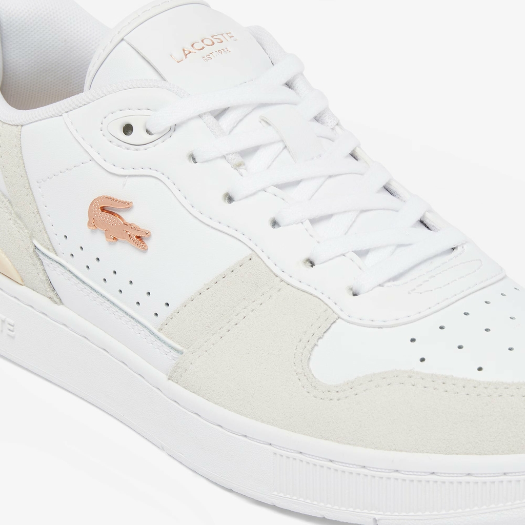 Giày Lacoste Nữ Chính Hãng - T-Clip Set Leather Sneakers - Màu Be | JapanSport 7-48SFA0043-1Y9