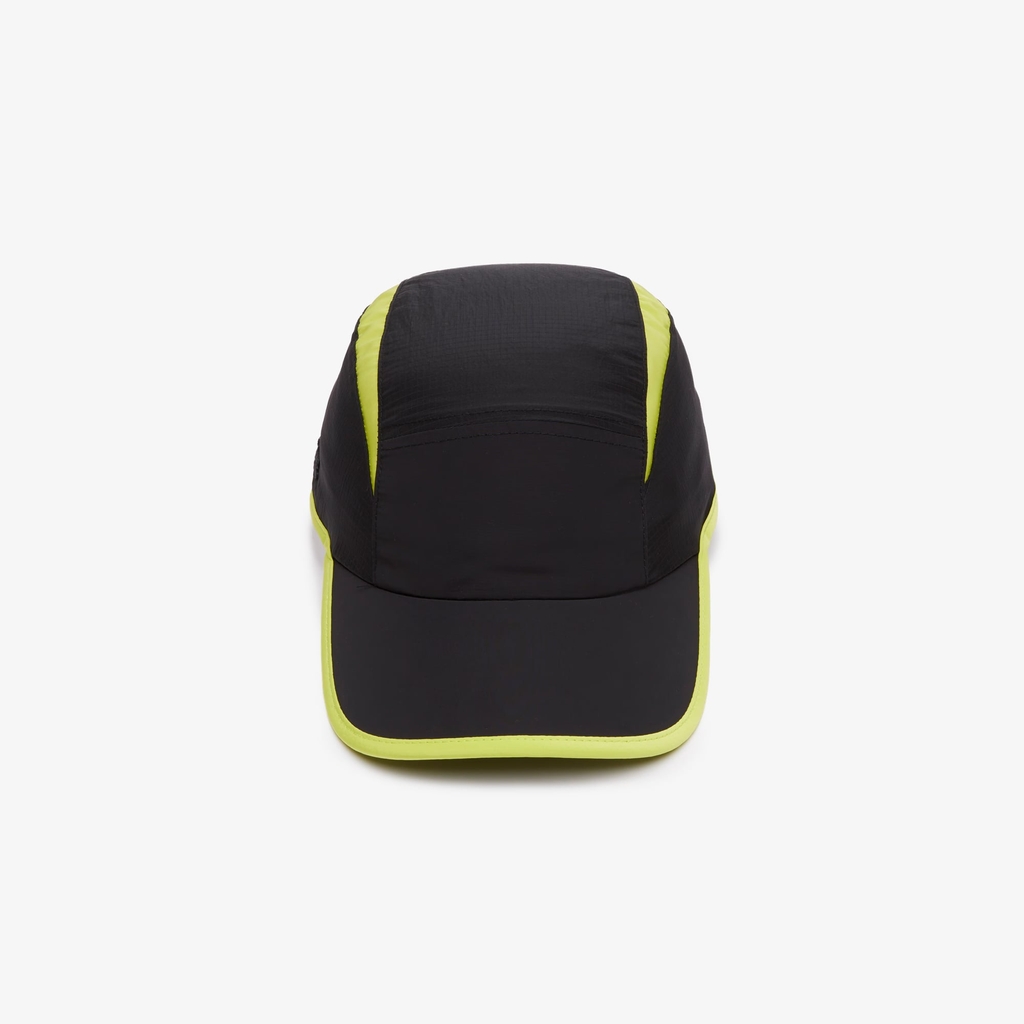 Mũ Lacoste Chính Hãng - Unisex Jockey Cap with Contrast Cutouts - Màu Đen/Vàng | JapanSport RK1486-51-IZ8