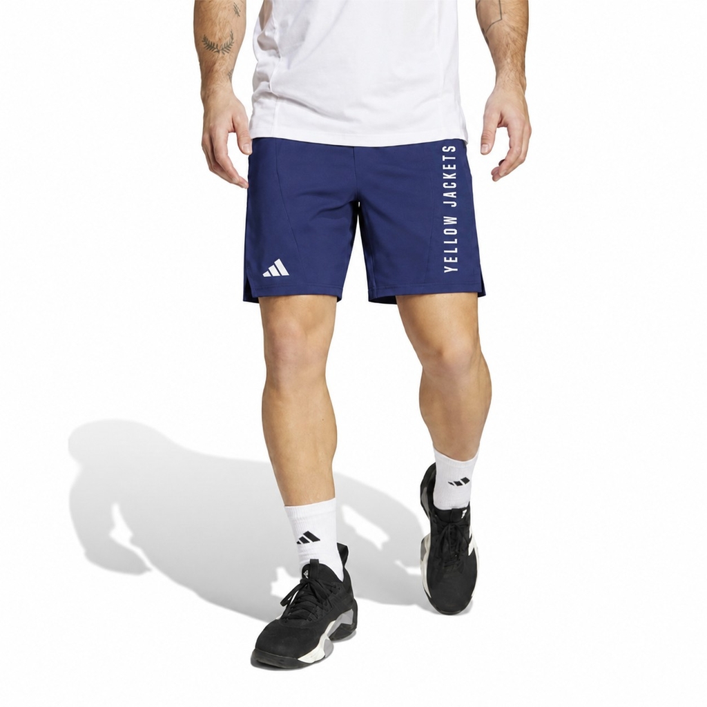 Quần Short Adidas Nam Chính Hãng - D4T Woven Kansas University - Màu Xanh | JapanSport JE4534