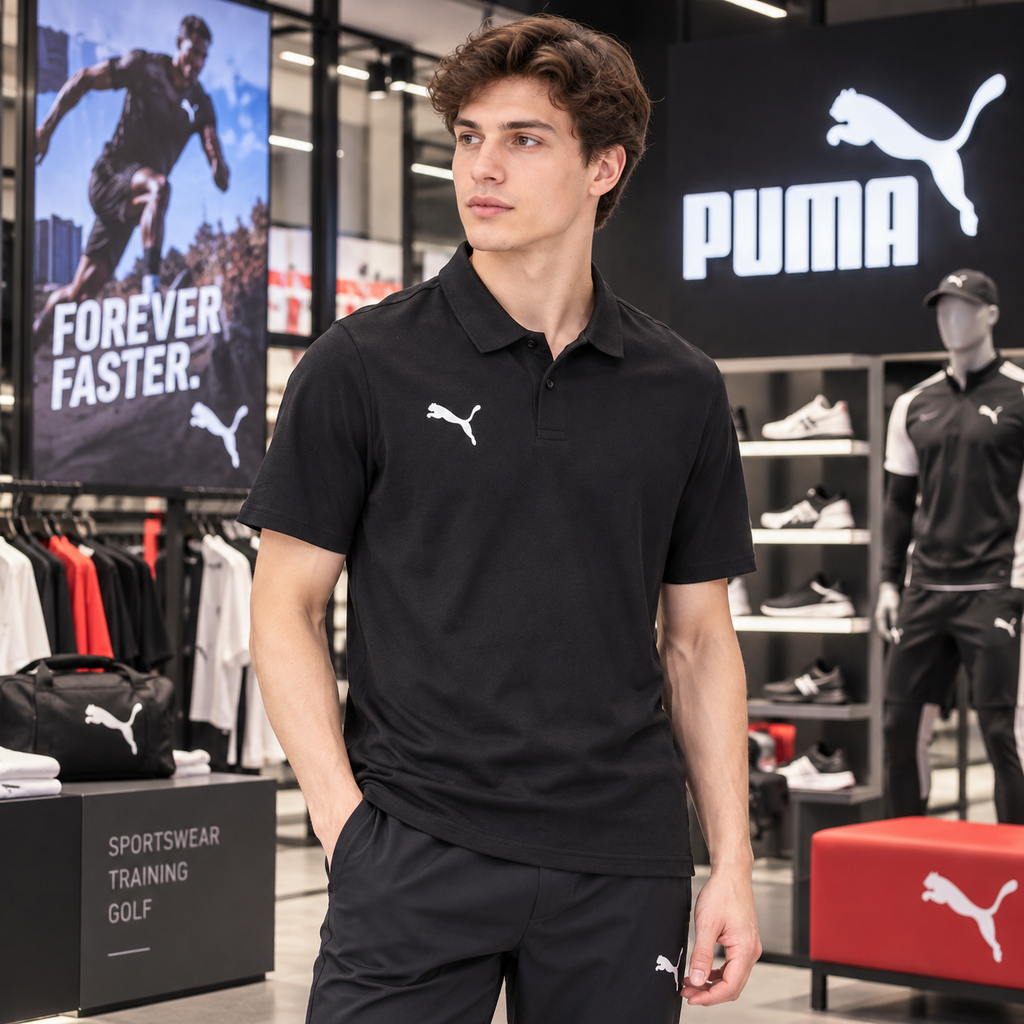Áo Polo Puma chính hãng - Practice Casual Polo - Màu đen | JapanSport 659385-03
