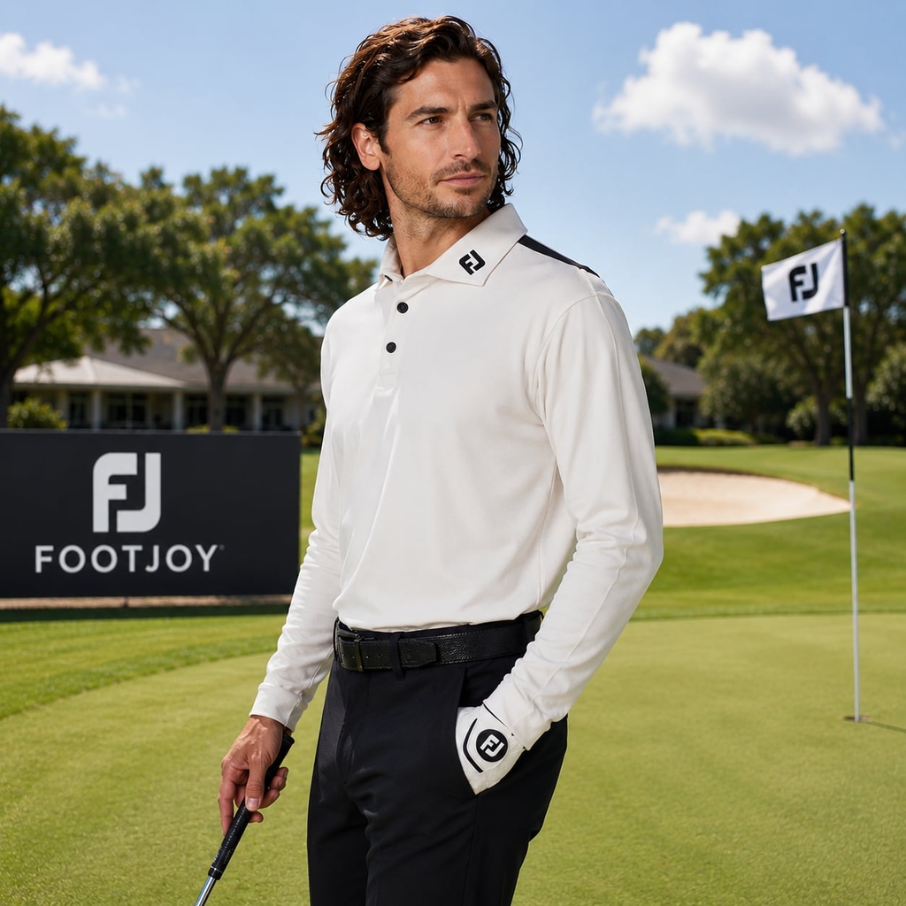 Áo Dài Tay FOOTJOY Chính Hãng - Golf wear high-stretch long-sleeve polo shirt - Màu Trắng | JapanSport 38592 FJ-F25-S04