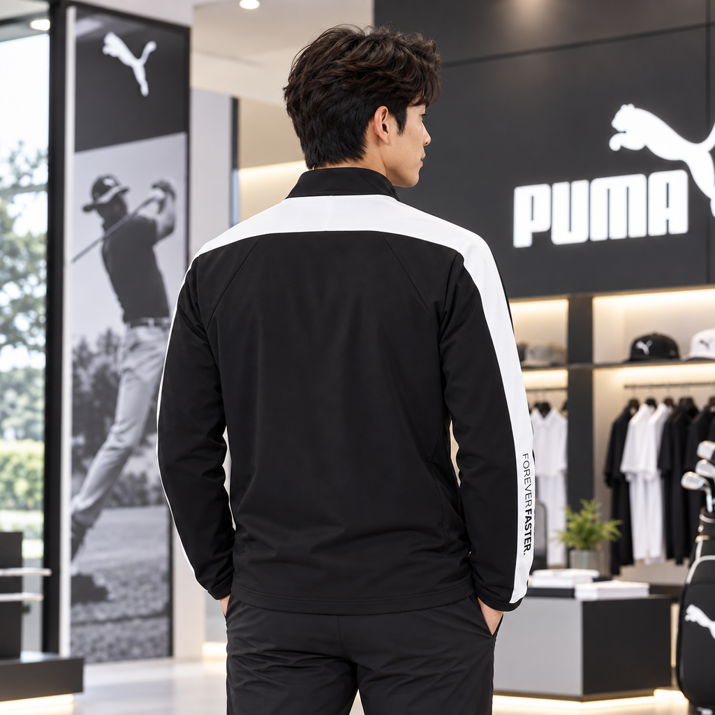 Áo Khoác Puma Chính Hãng -  PF Stretch Wind Mix FZ Jacket - Màu Đen  | JapanSport 630308-01