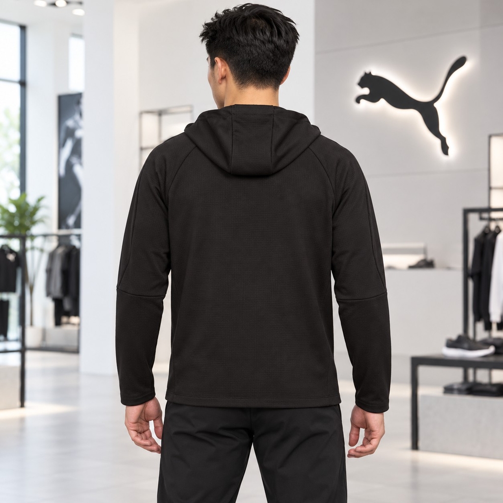 Áo Khoác Puma Chính Hãng - PUMA EVOSTRIPE Warm Hooded Jacket - Màu Đen | JapanSport 684111-01