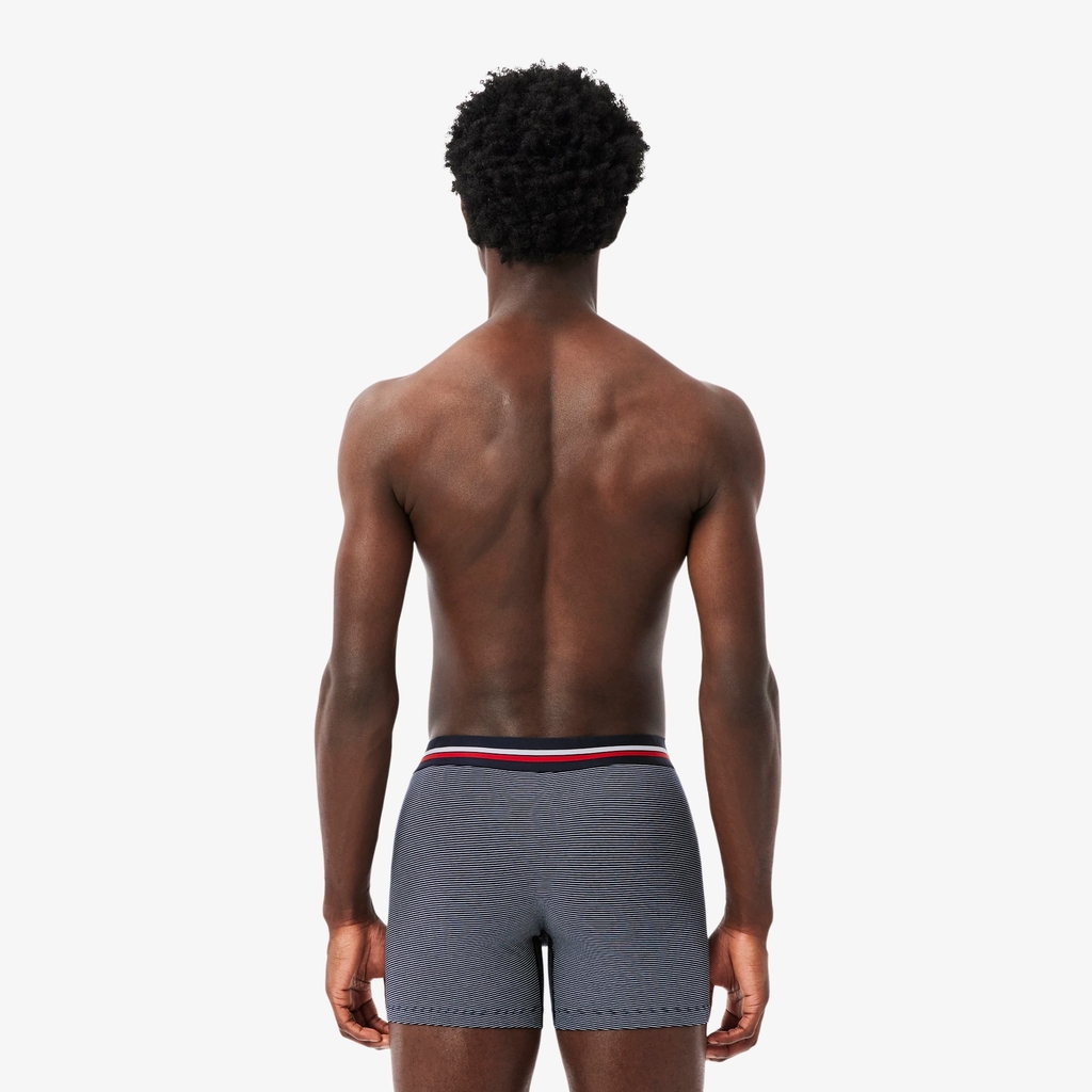 Quần Boxer Lacoste Chính hãng - 3-Pack Cotton Boxer - Màu Navy/Trắng/Xám | JapanSport 6H1281-51-525